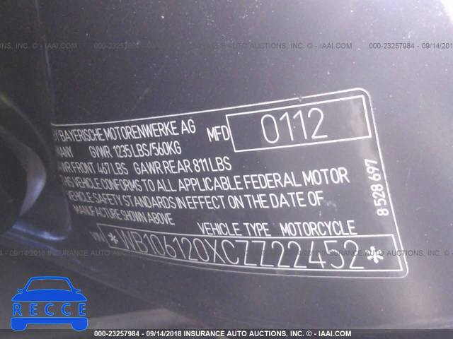 2012 BMW K1600 GTL WB106120XCZZ22452 зображення 9