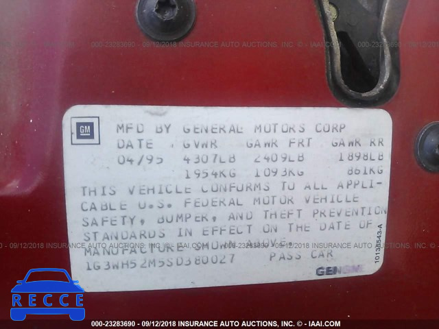 1995 OLDSMOBILE CUTLASS SUPREME SL 1G3WH52M5SD380027 Bild 8