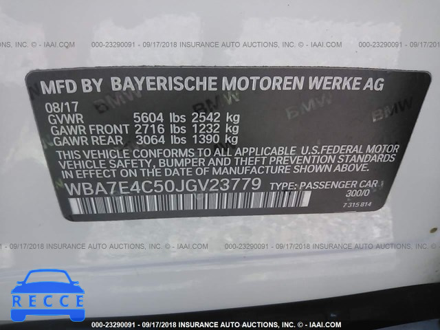 2018 BMW 740 XI WBA7E4C50JGV23779 зображення 8