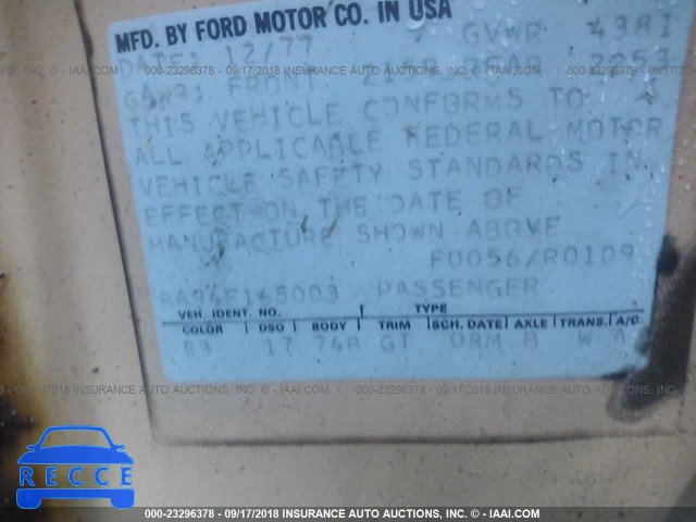 1978 FORD FAIRMONT 8A94F165003 image 8