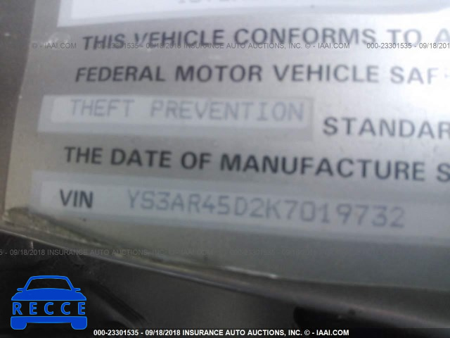 1989 SAAB 900 YS3AR45D2K7019732 image 8