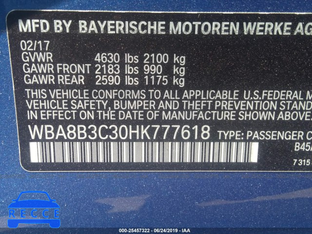 2017 BMW 340 I WBA8B3C30HK777618 image 8