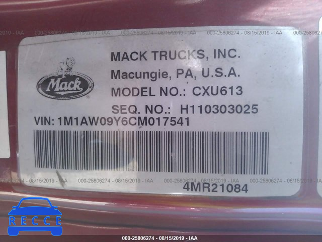 2012 MACK CXU613 CXU600 1M1AW09Y6CM017541 image 8