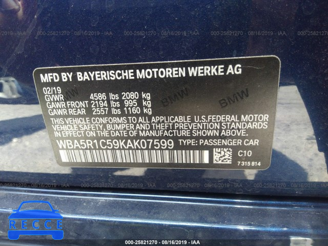 2019 BMW 330I WBA5R1C59KAK07599 зображення 8