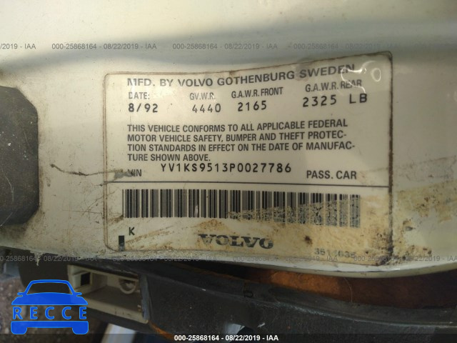 1993 VOLVO 960 YV1KS9513P0027786 Bild 8