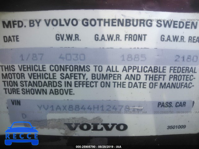 1987 VOLVO 244 YV1AX8844H1247818 image 8