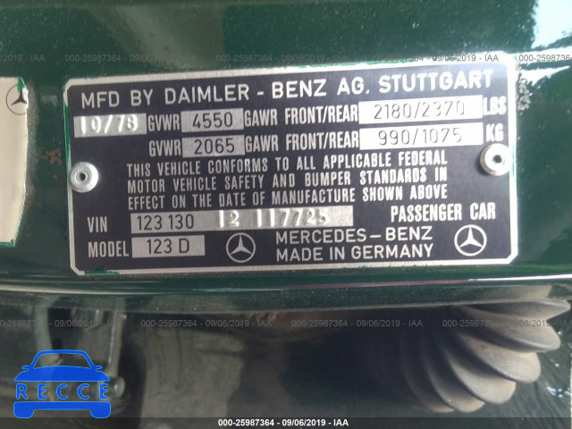 1979 MERCEDES 300D 12313012117725 image 8