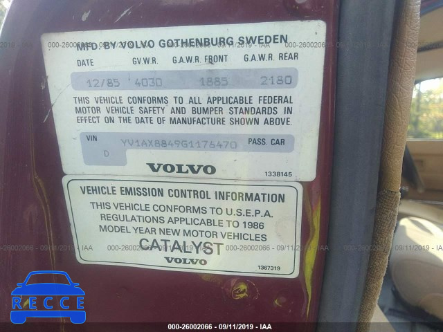 1986 VOLVO 244 DL/GL YV1AX8849G1176470 image 8