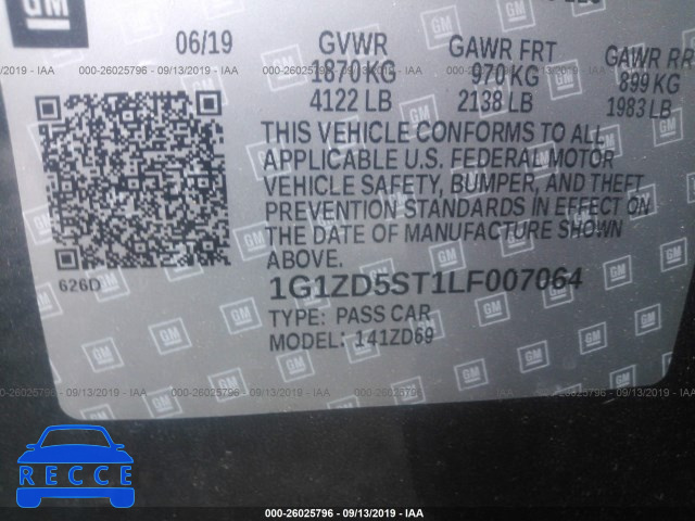 2020 CHEVROLET MALIBU LT 1G1ZD5ST1LF007064 image 8