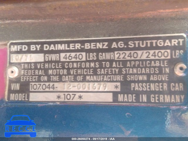 1972 MERCEDES BENZ OTHER 10704412001679 Bild 8