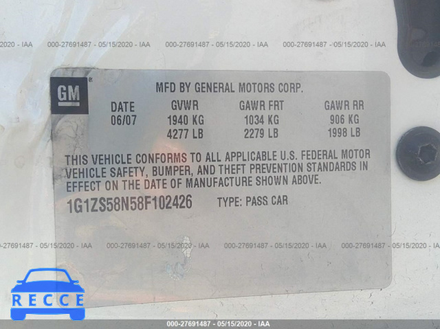 2008 CHEVROLET MALIBU CLASSIC LS W/2FL 1G1ZS58N58F102426 image 8