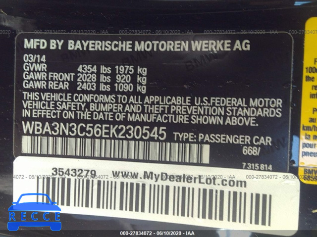 2014 BMW 4 SERIES I WBA3N3C56EK230545 image 8