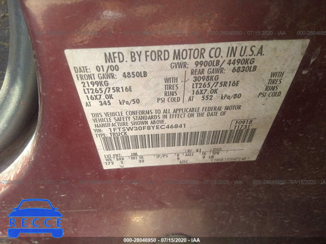 2000 FORD SUPER DUTY F-350 SRW SRW SUPER DUTY 1FTSW30F8YEC46841 image 8