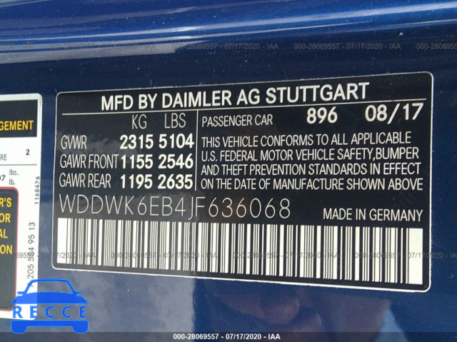 2018 MERCEDES-BENZ C-CLASS 43 4MATIC AMG WDDWK6EB4JF636068 image 8