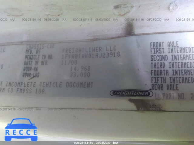 2001 FREIGHTLINER MEDIUM CONVENTIONAL FL70 1FVABTAK01HJ23918 image 8