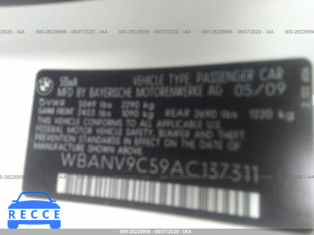 2010 BMW 5 SERIES 535I XDRIVE WBANV9C59AC137311 Bild 8
