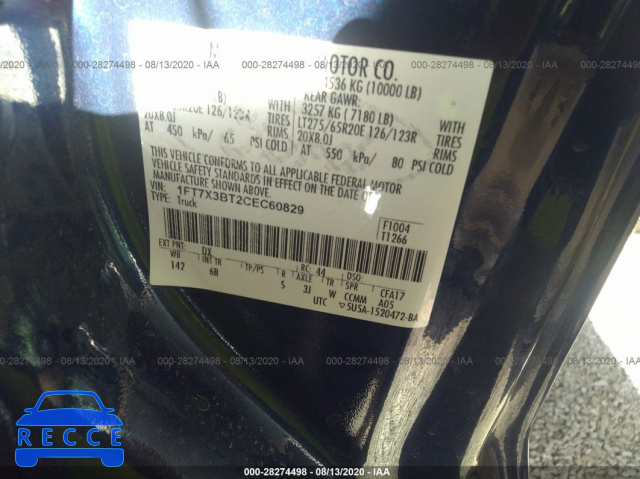 2012 FORD SUPER DUTY F-350 SRW XL/XLT/LARIAT 1FT7X3BT2CEC60829 image 8