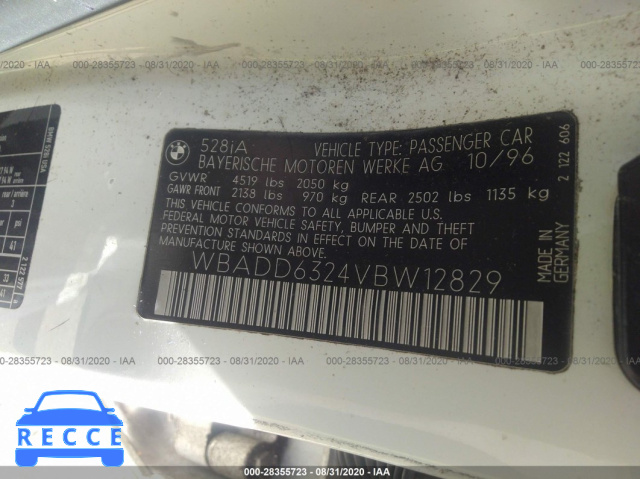 1997 BMW 5 SERIES 528IA WBADD6324VBW12829 image 8