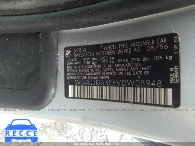 1997 BMW 5 SERIES 528IA WBADD6323VBW08948 image 8