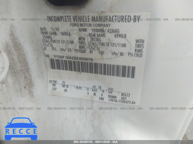 2011 FORD SUPER DUTY F-350 SRW XL/XLT 1FDBF3B62BEB59078 image 8