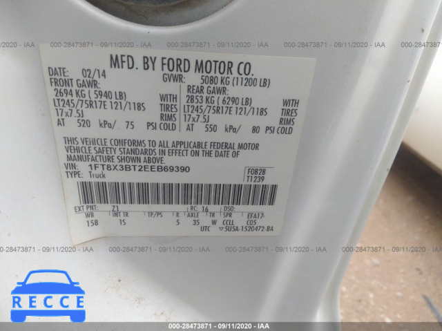 2014 FORD SUPER DUTY F-350 SRW XL/LARIAT/XLT 1FT8X3BT2EEB69390 image 8