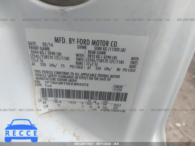 2014 FORD SUPER DUTY F-350 SRW XL/LARIAT/XLT 1FT8X3BT0EEB69372 image 8