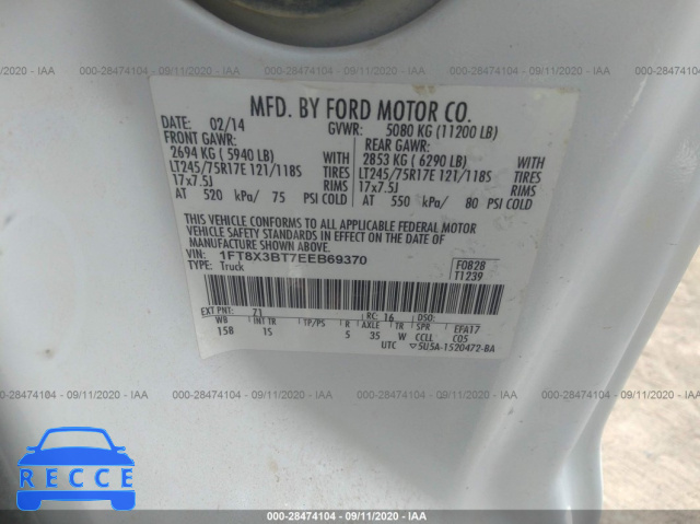 2014 FORD SUPER DUTY F-350 SRW XL/LARIAT/XLT 1FT8X3BT7EEB69370 image 8