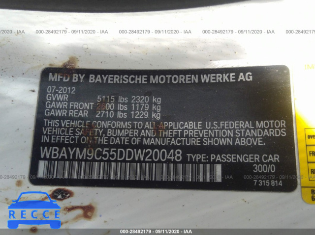 2013 BMW 6 SERIES 650I WBAYM9C55DDW20048 image 8