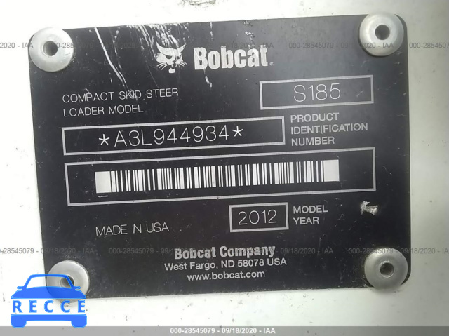 2012 BOBCAT S185 A3L944934 зображення 8