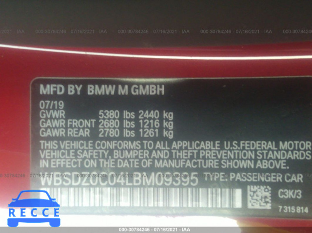 2020 BMW M8  WBSDZ0C04LBM09395 Bild 8
