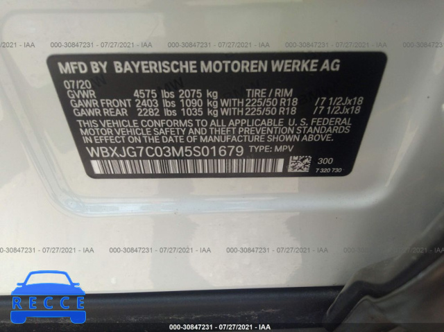 2021 BMW X1 SDRIVE28I WBXJG7C03M5S01679 image 8
