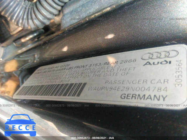 2009 AUDI S8  WAUPN94E29N004784 image 8