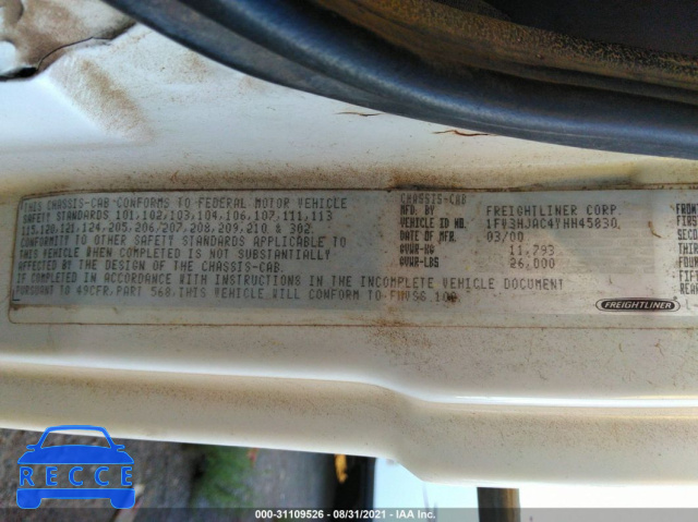 2000 FREIGHTLINER MEDIUM CONVENTIONAL FL70 1FV3HJAC4YHH45830 image 8