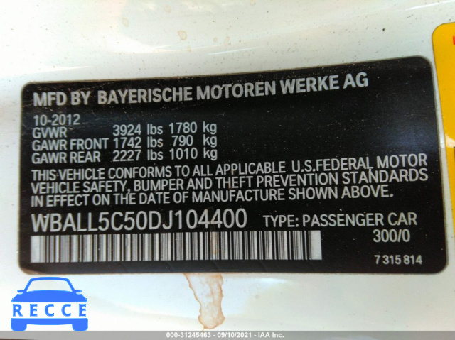 2013 BMW Z4 SDRIVE28I WBALL5C50DJ104400 image 8