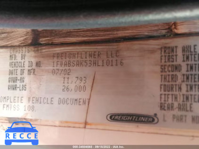 2003 FREIGHTLINER MEDIUM CONVENTIONAL FL70 1FVABSAK53HL10116 image 8