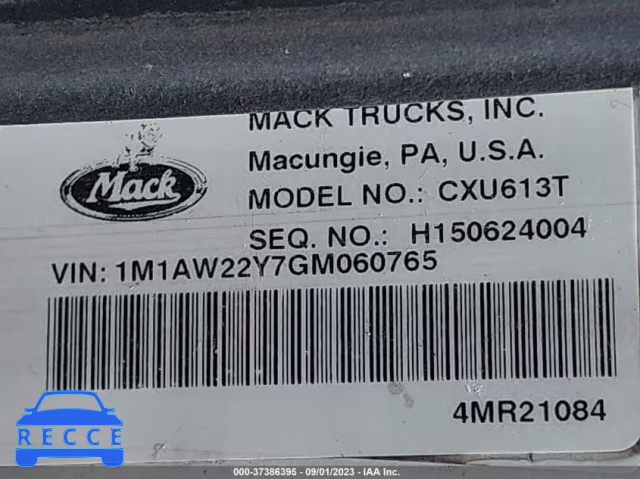 2016 MACK 600 CXU600 1M1AW22Y7GM060765 зображення 8